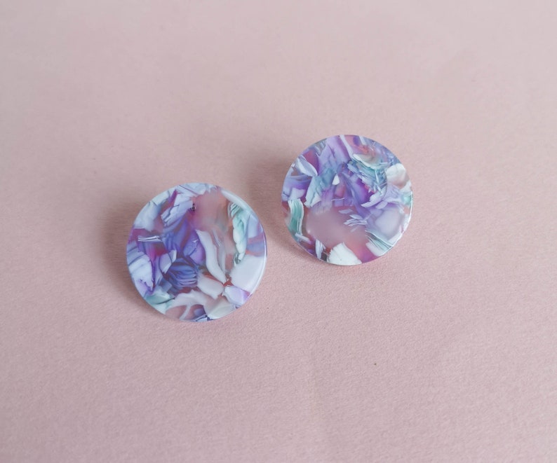 Large statement ear studs pastel dream 24mm diameter SPRING/SUMMER 2023 gifts for her immagine 2