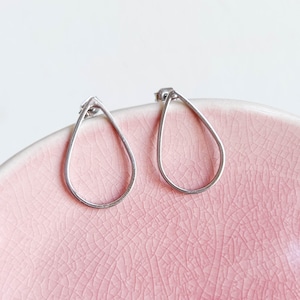 Stud earrings - DROP - silver plated - gifts for her