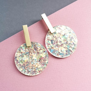 Large statement earrings * Miracles* - acrylic & brass - NEW YEAR&#39;S COLLECTION 2022 - gifts for her