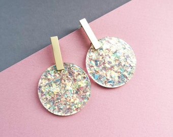 Large statement earrings * Miracles* - acrylic & brass - NEW YEAR'S COLLECTION 2022 - gifts for her