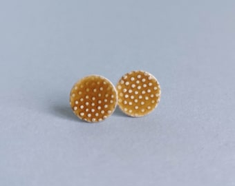 Kleine Ohrstecker *POLKA DOTS*  10mm Keramik & Chirurgenstahl - Farbwahl - Geschenke für Sie