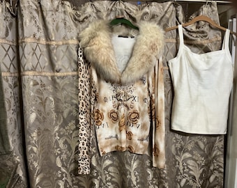 Cyrus fur collar sweater L