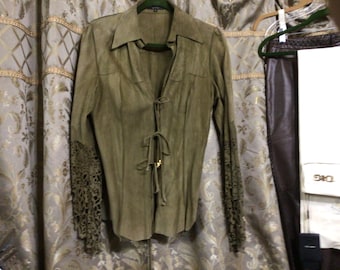 Roberto Cavalli suede top L