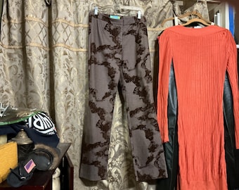 Beth Bowles flocked pants size 8