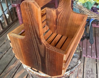 Barnwood Centerpiece Basket – Decorative Wooden Crate for Home Décor