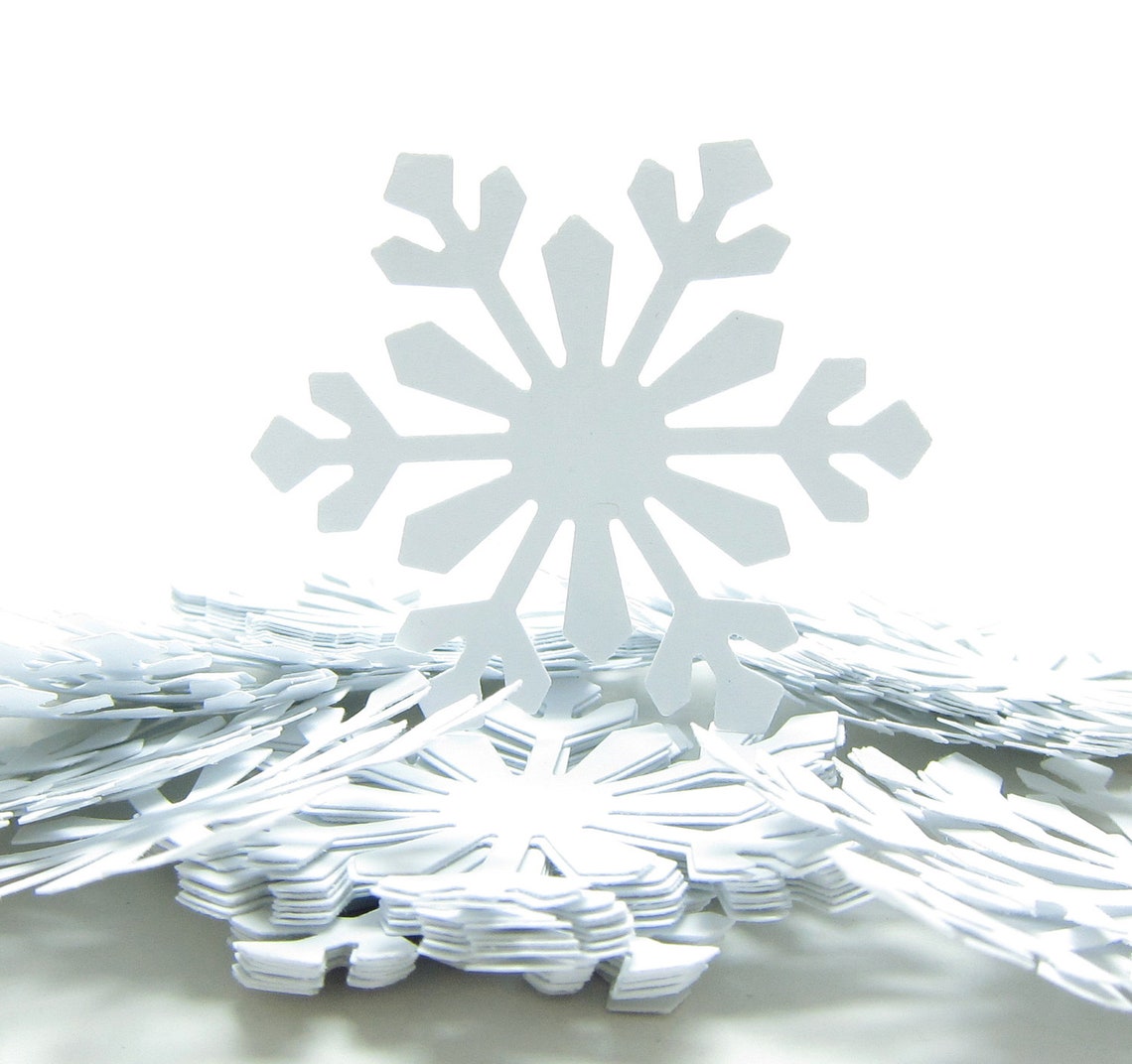 Snowflake Paper Punches Extra Large White Snowflakes for Winter Wedding, Scrapbooking, Card