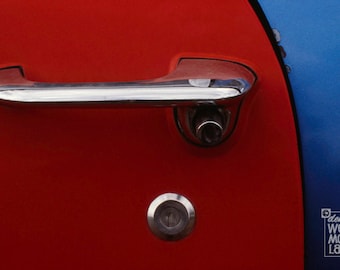 Puerta de coche, fotografía en color, Oregón central, arte abstracto