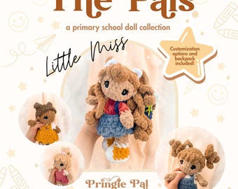 Customizable Crochet Doll Pattern | The Pals: A Primary School Doll Collection | Little Miss | Keepsake Doll | Mix and Match | Girl Doll