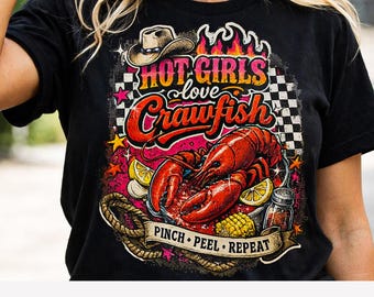 Hot Girls Love Crawfish, Crawfish Season Preppy PNG, Crawfish Png, Crawfish Preppy png, Preppy png, Crawfish Sublimation design,
