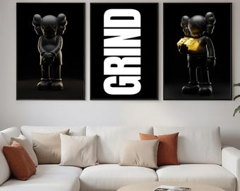 Hypebeast Black Poster,set of 3|Printable Black KAWS|Graffiti Poster,Hypebeast Gold Toys|Hypebeast Sneaker|Sneaker Prints|DIGITAL DOWNLOAD