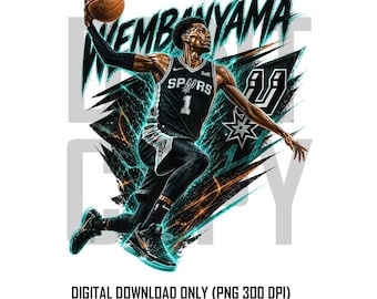 Spurs Basketball Team PNG, San Antonio Spurs, Sublimation Design , Wembanyama PNG, High-Resolution PNG Clipart (Digital Download)