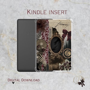 Dark Academia Kindle Insert | Gothic E-Reader Case (Digital Download)