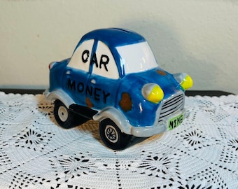 Vintage Ceramic Bank Car Money shaped like an Old Car. Stopper included