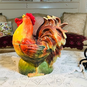 Susan Winget Rooster Cookie Jar - Etsy