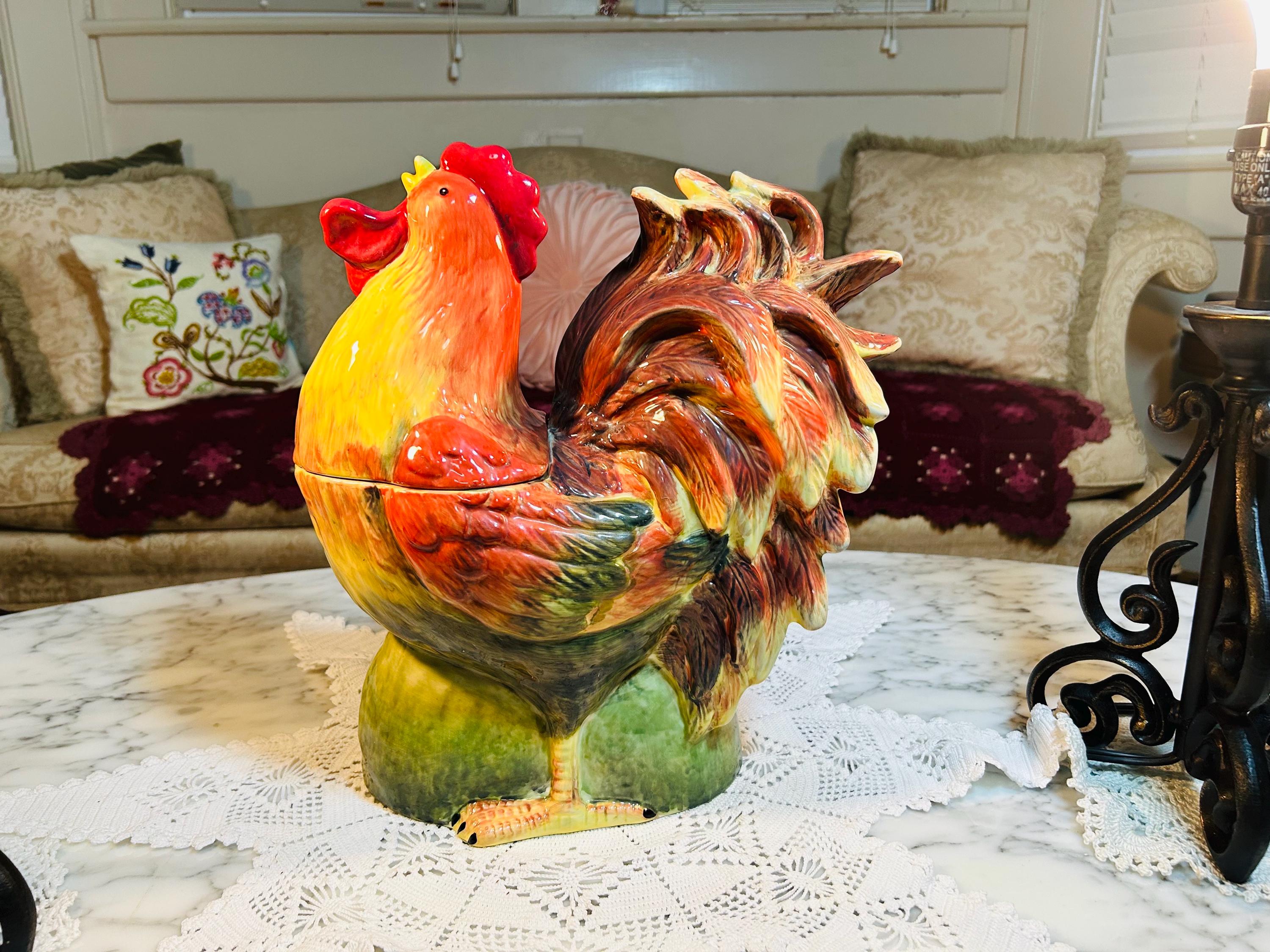 Susan Winget Rooster Cookie Jar - Etsy