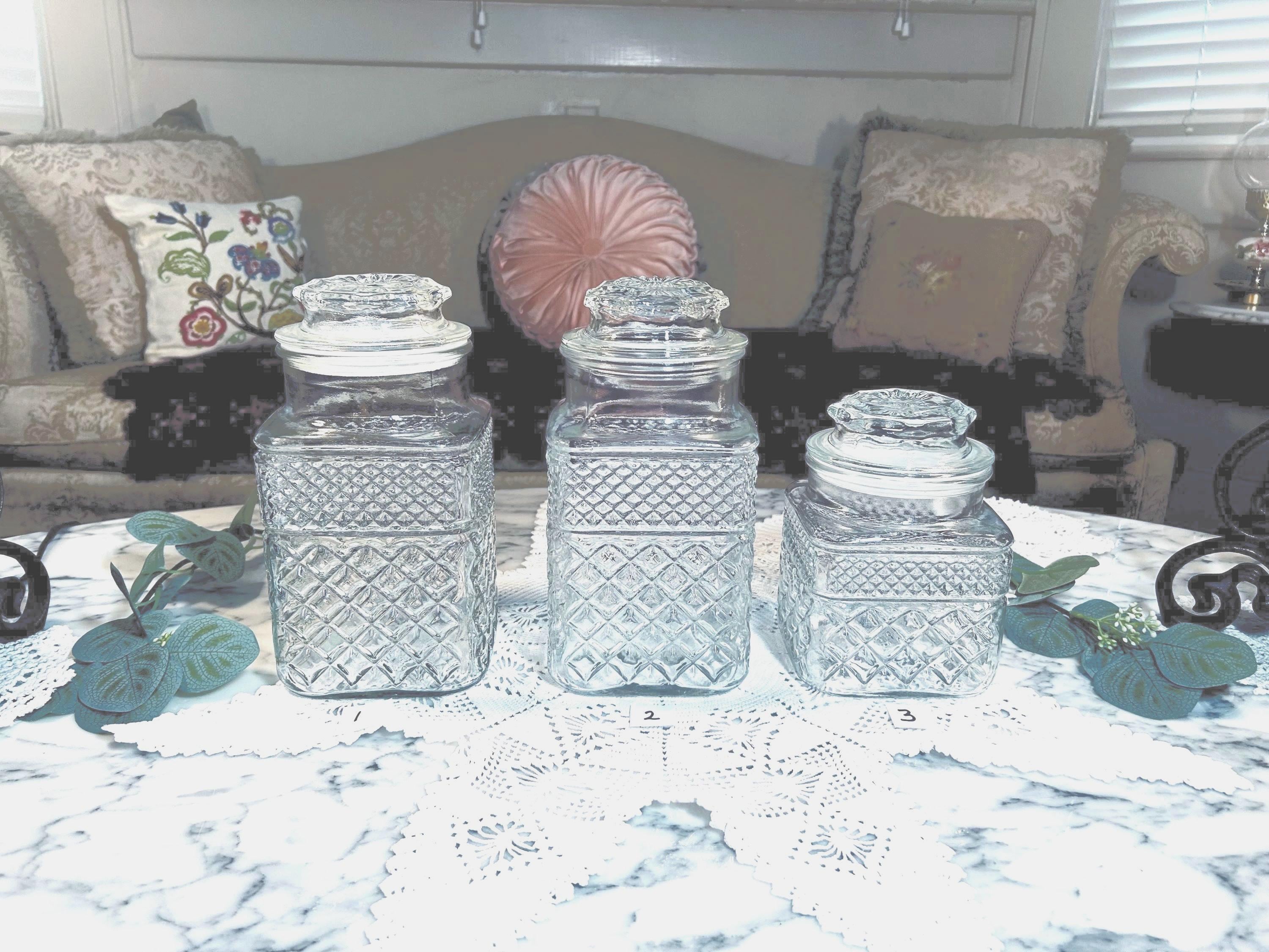 Vintage Crystal Canister - Etsy