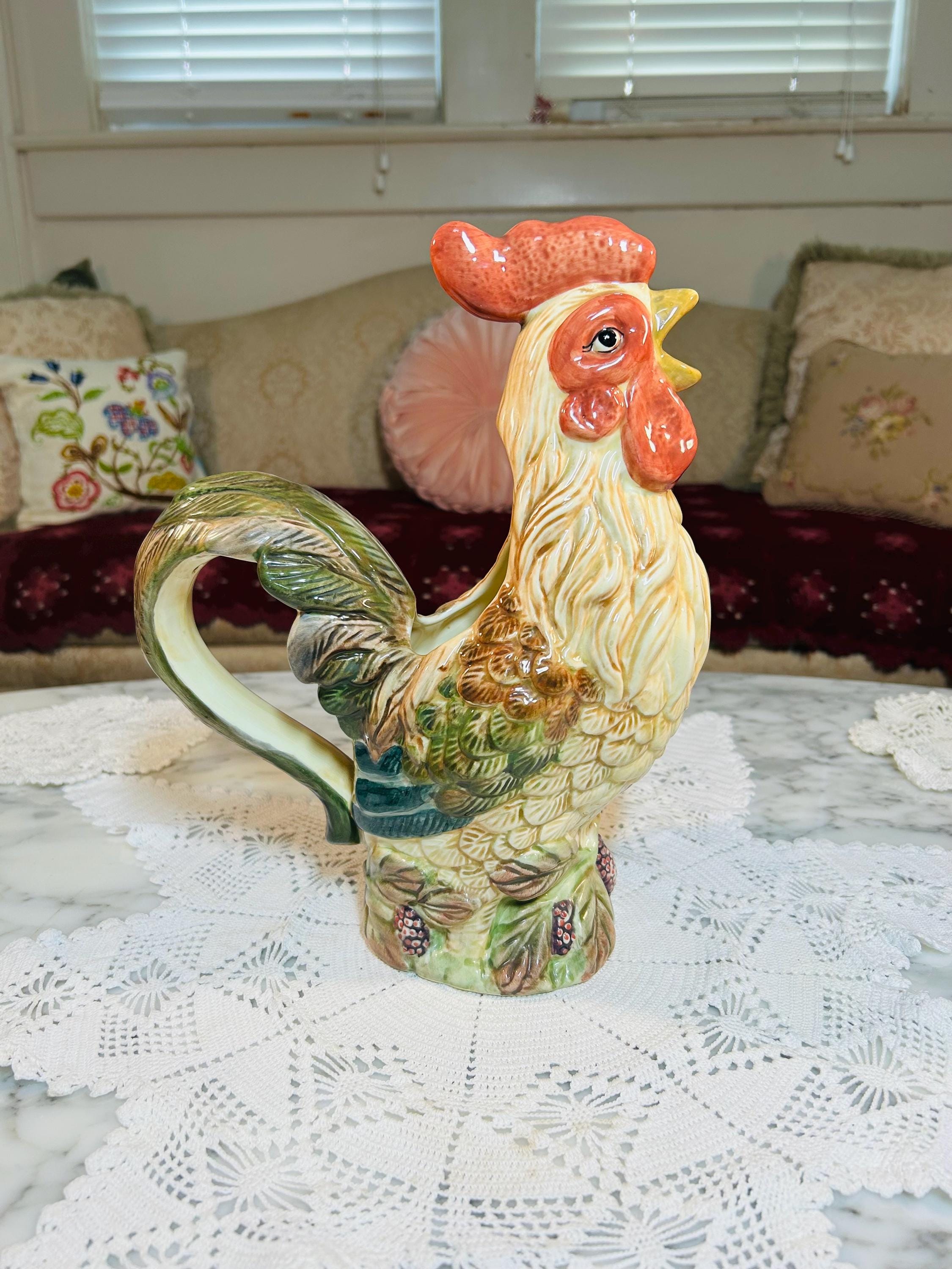 Vintage Chicken Pitcher - Etsy