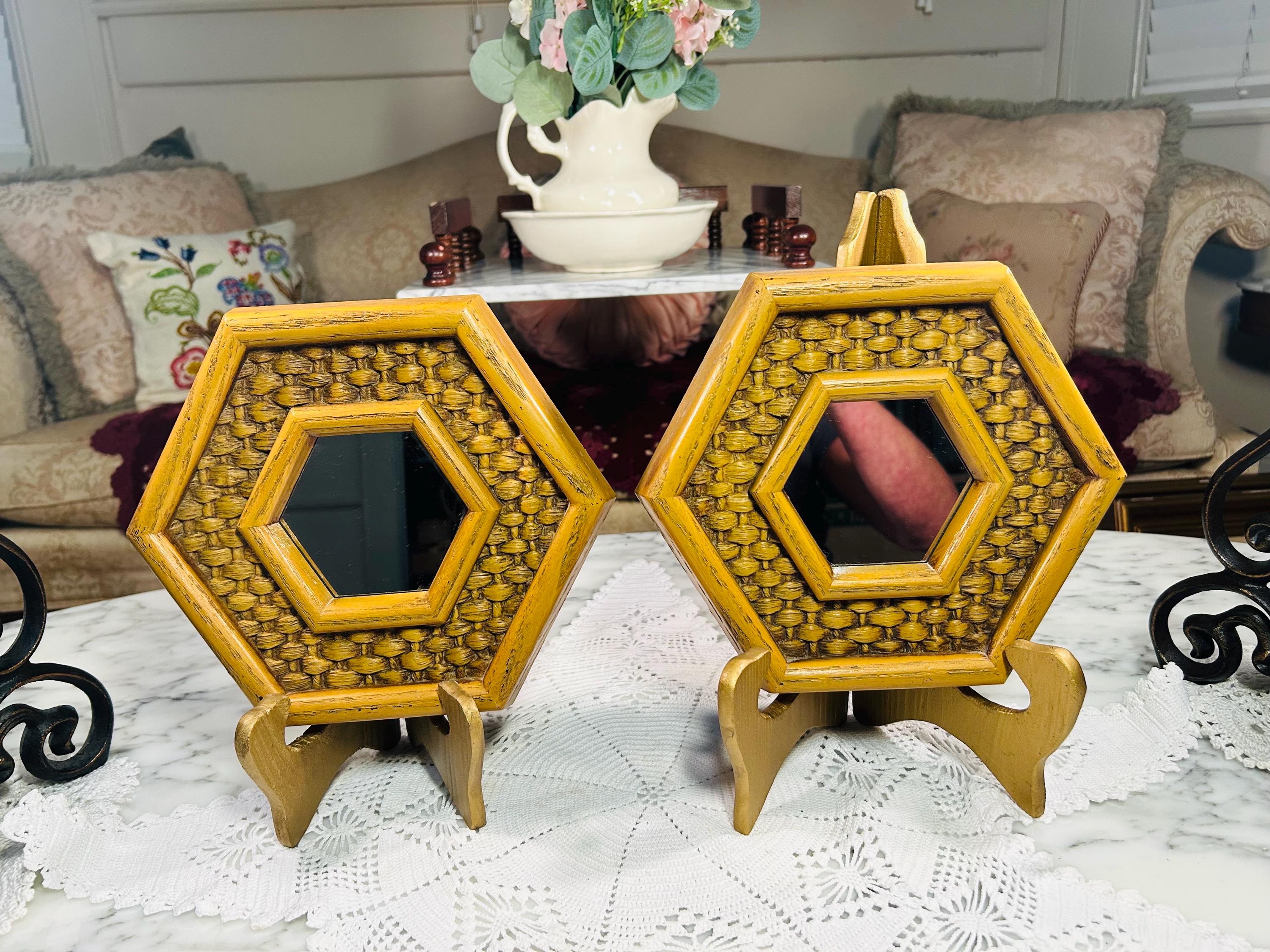 Vintage Rattan Mirror - Etsy