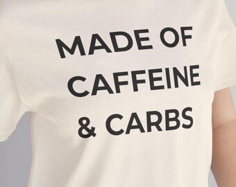 Hergestellt aus Koffein & Kohlenhydrate T-Shirt-Lustiges Bäcker Shirt-Kaffee Liebhaber T-Baking Humor Geschenk