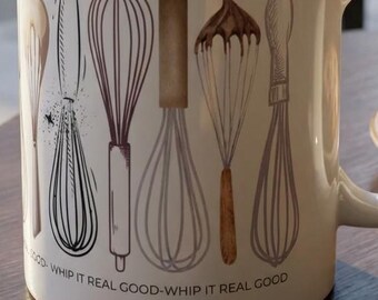 Whip it Real Good Mug- Funny Baking Humor Gift- Whisk Pattern Gift for Baker