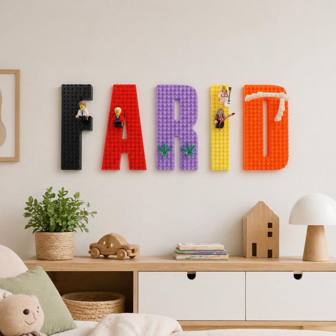 Custom 17cm Building Block Name Sign, Personalized Brick Letters for ...