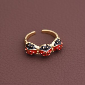 Nature 18K Gold Filled Ladybug Earrings Featuring Red Black Design For Handmade Style Accessories And Gifts 22.5*16mm
