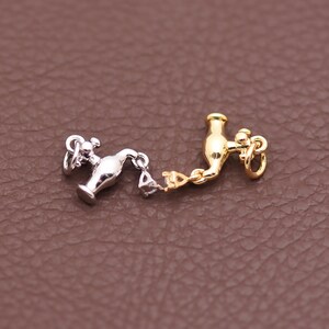 Mini Faucet Pendant, 18K Gold Filled Letter A Dangle Charm for Necklace Bracelet Jewelry DIY Gift 10*10.5mm