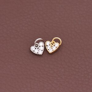 Crystal Heart Cluster Pendant Charm for Necklace Design, Sweet Jewelry Finding for Bracelet Earring DIY 7*7mm