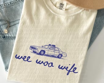 Wee Woo Wife Png | Design de camiseta para esposa de policial | Png engraçado de esposa de policial | Sublimação para cônjuge de policial | Gráfico de esposa de socorrista