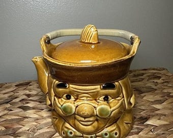 Vintage Benjamin Franklin Figural Teapot Made in Japan Ceramic 6” Americana