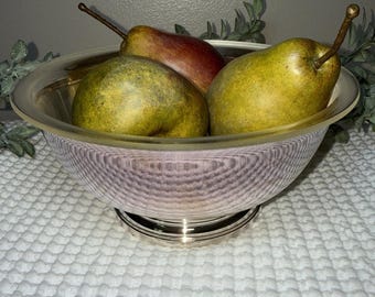 Vintage Gorham Silverplate Pedestal Serving Bowl with Insert – 8 Inch Centerpiece