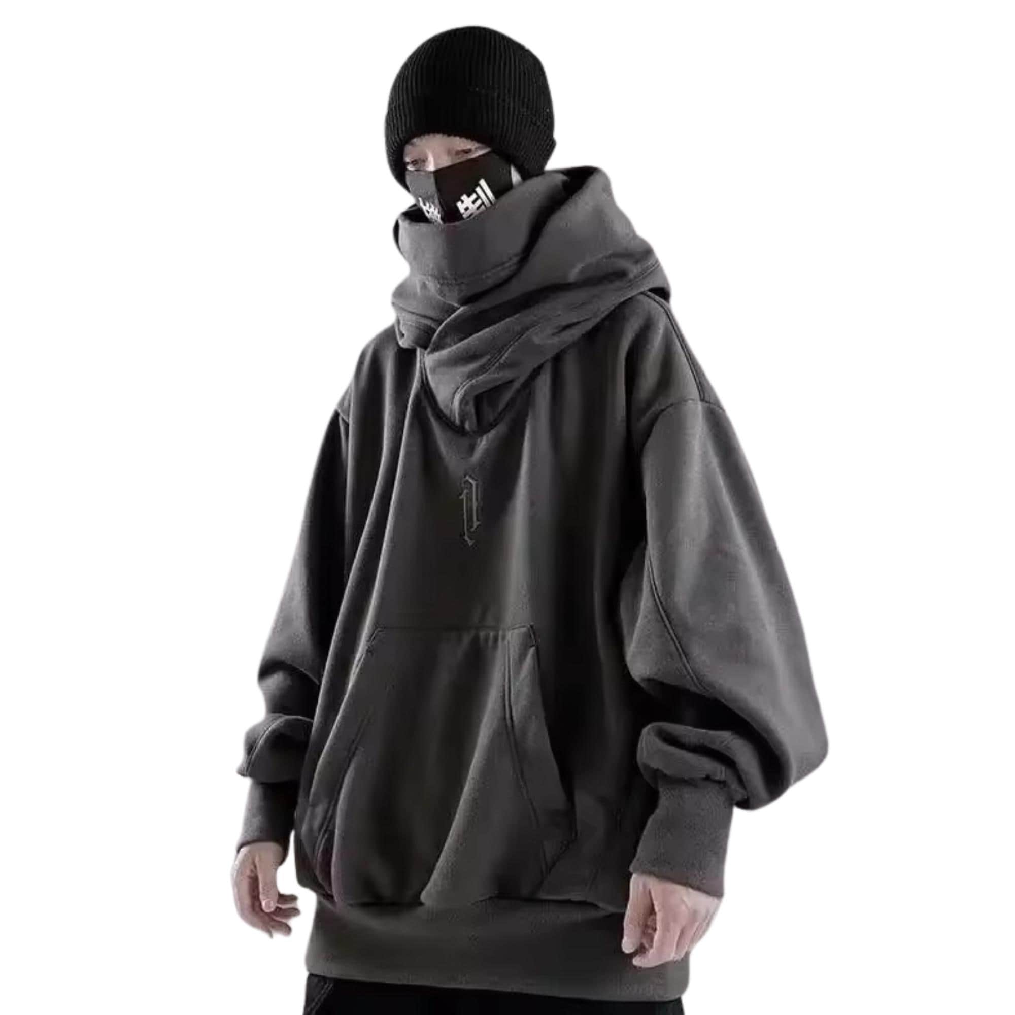 Oversized Japanese Streetwear Hoodie | Y2K Fleece Pullover With