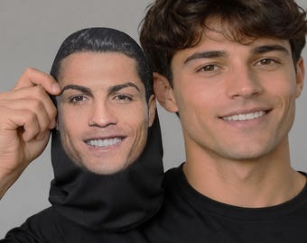 Cristiano Ronaldo 3D-volgelaats bivakmutsmasker – grappige realistische cosplay gezichtsbedekking