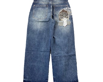 Derschutze Jeans Aziza – Dark Indigo Denim | Cotton Embroidered Jeans