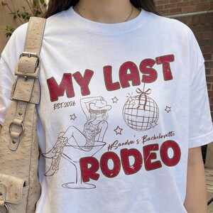 Personalisiertes Rodeo Bachelorette Shirt, individuelles Bride Squad Western Party Tee