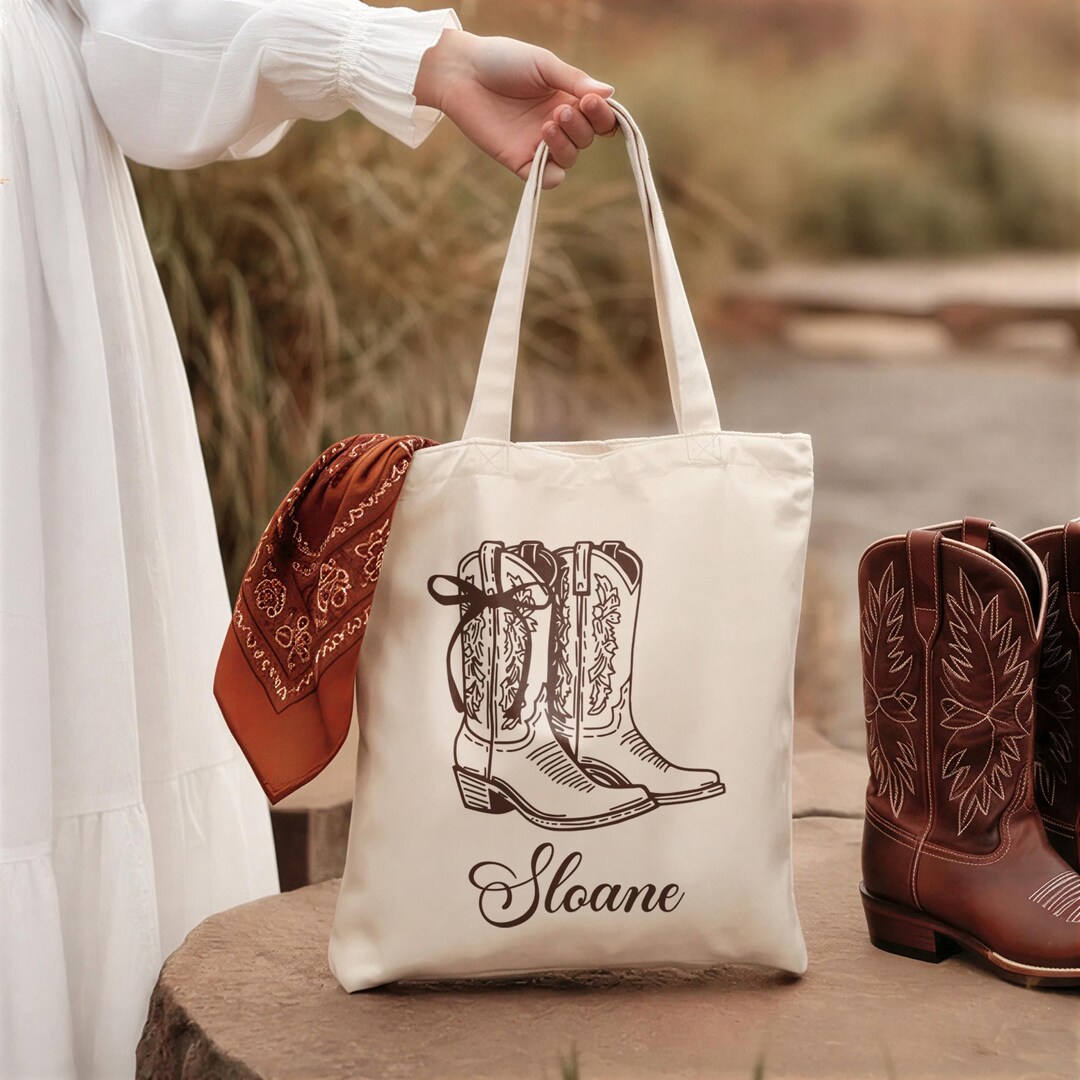 Western Bride Tote – Custom Cowgirl Canvas Bag, Bachelorette Weekend ...