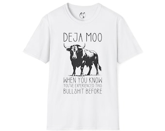 Camiseta con ilustración de vaca Deja Moo / divertida camiseta campestre