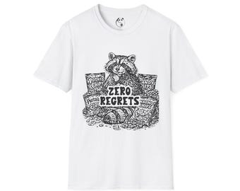 Zero Regrets Raccoon T-Shirt | Funny Snack Foodie Tee