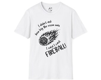 Camiseta RPG Fireball / Dados D20, Ropa para juegos de mesa