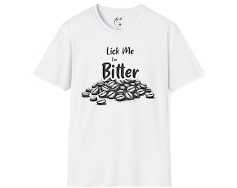 Camiseta "Lámeme, soy amargo" con granos de café / Camiseta divertida sobre café
