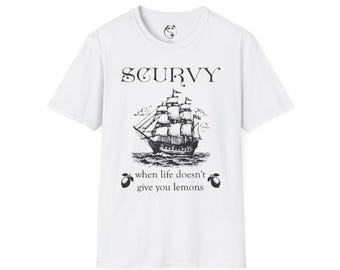 Camiseta de barco pirata escorbuto para cuando la vida no te da limones / Camiseta náutica de navegación