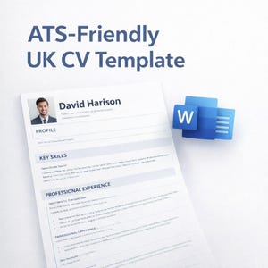 UK CV Template – ATS Friendly Resume + Cover Letter (Word/Docs Download)