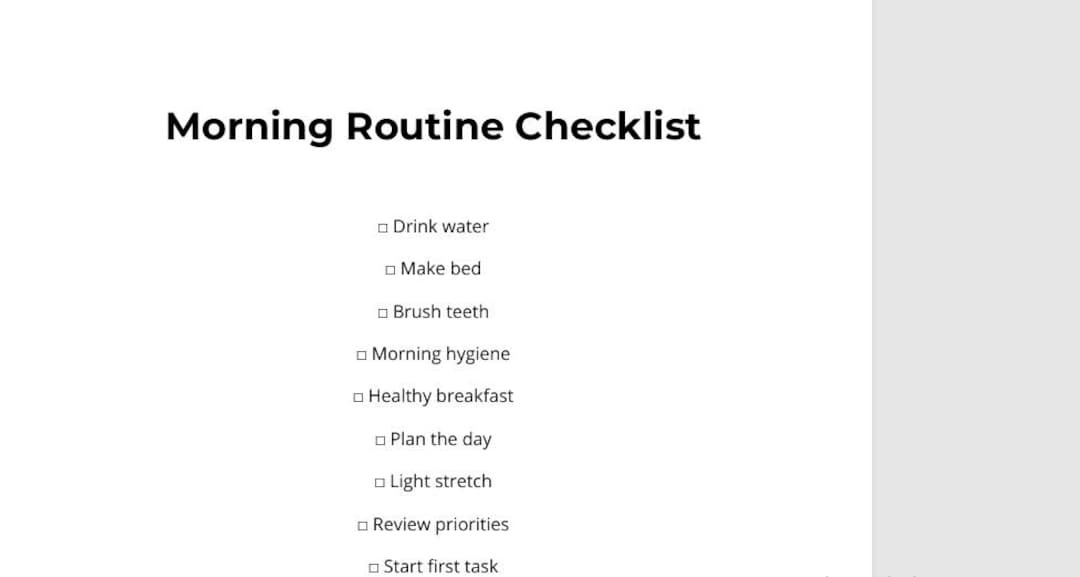 Daily Morning Routine Checklist Printable – Simple Productivity Planner