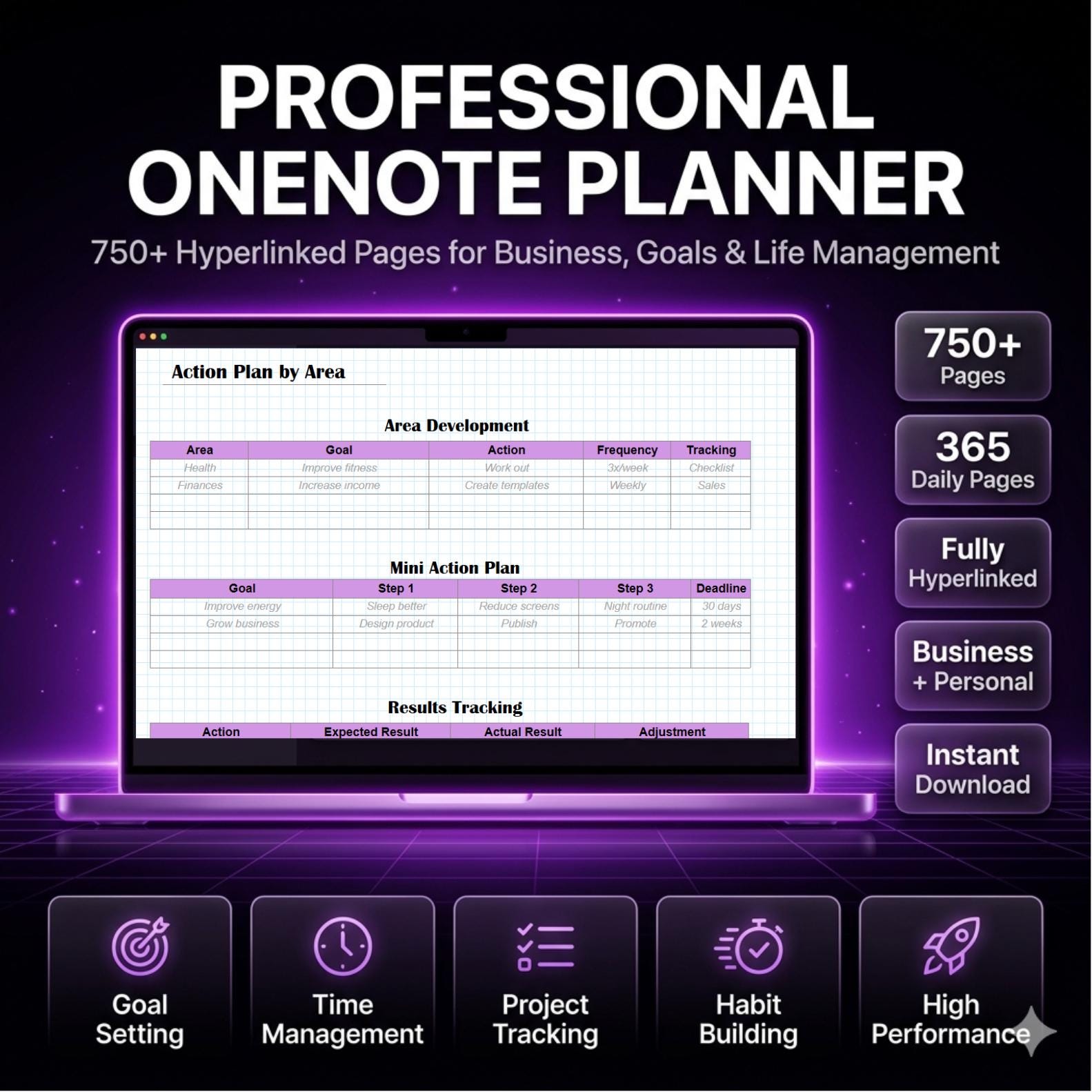 Onenote 2027 Tutorials Planificador ejecutivo OneNote 2026 2027 Sistema de productividad ...