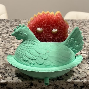 Hen sponge holder for scrub daddy Cottage core decor nest of eggs