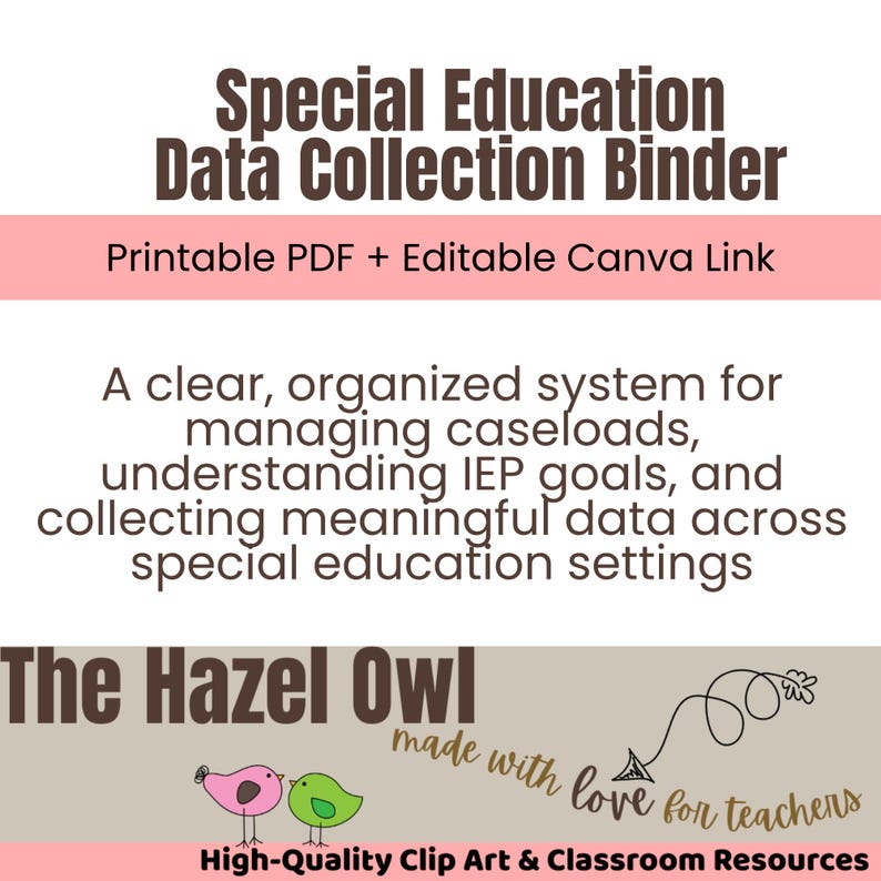 Editable IEP Data Binder for Special Education | Caseload Tracker ...
