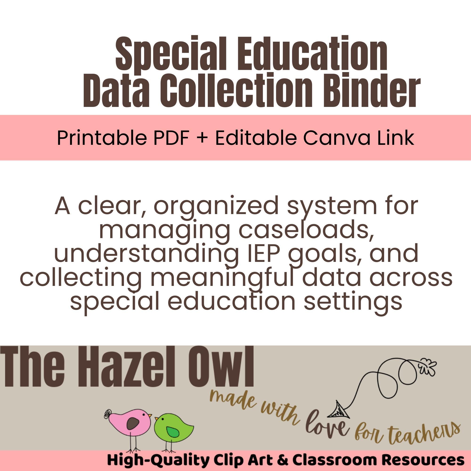 Editable IEP Data Binder for Special Education | Caseload Tracker ...