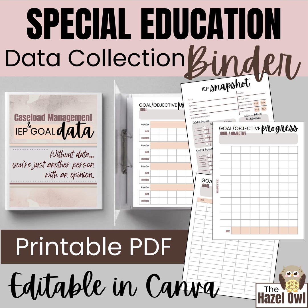 Editable IEP Data Binder for Special Education | Caseload Tracker ...