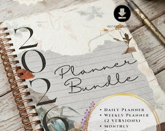 Pacchetto Planner 2026 / Giornaliero, Settimanale, Mensile, Monitoraggio Obiettivi (Download Digitale)