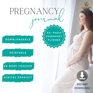 Pregnancy Journal & 40 Week Tracker | First Time Mom Planner (Digital Download)